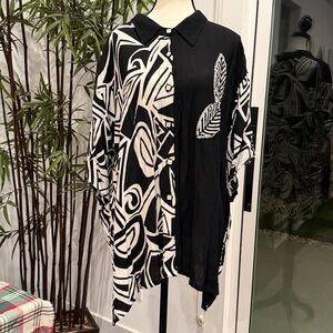 Black and White Button Down Shirt